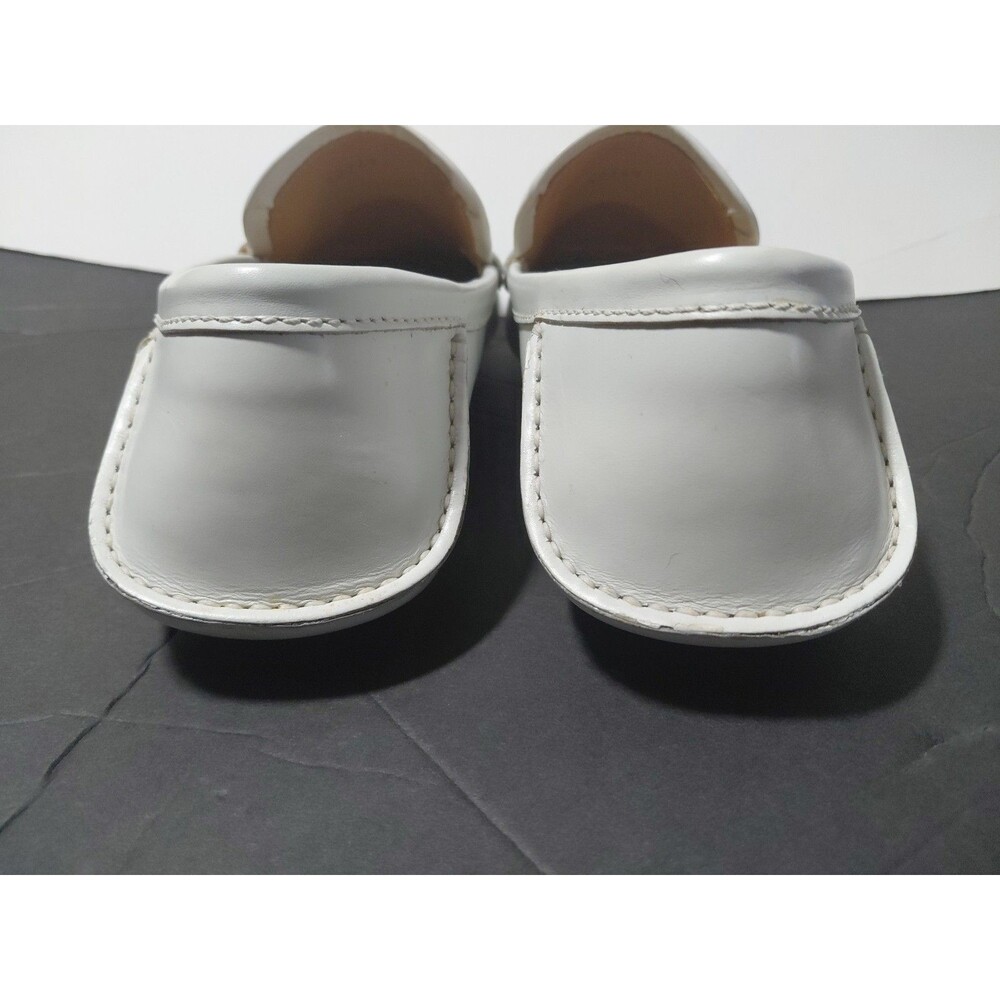 GUCCI Monogrammed White Leather GG Supreme Drivers Moccasin Loafers Size 9.5 US - Picture 6 of 11